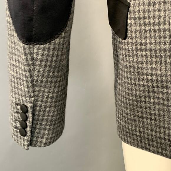JUNYA WATANABE Size M Grey Black Houndstooth Wool Blend Slim Fit Sport Coat - Picture 5 of 8